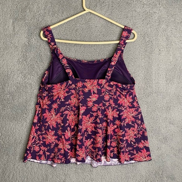 NWT Lands end tankini top swimsuit wide straps tropical vacation resortwear 1X - Picture 5 of 11